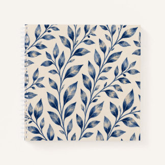 Blue Watercolor Foliage Notebook