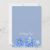 Blue Watercolor Forget Me Nots Sweet 16 Birthday Invitation (Back)
