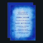 Blue Watercolor Frame Custom Bar Bat Mitzvah Invitation<br><div class="desc">Perfect card to announce a bat mitzvah, bar mitzvah or other Jewish celebration! Hand made watercolor art for you on the front side! FULLY CUSTOMIZABLE! Click on “Personalize” above to edit the text. Click "edit using design tool" to adjust the fonts, colors and placements and to delete the back side...</div>