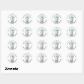 Blue Watercolor Front Door Real Estate Referral Classic Round Sticker (Sheet)