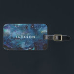 Blue Watercolor Galaxy Space Stars Name Luggage Tag<br><div class="desc">Blue Watercolor Galaxy Stars Space luggage tag is out of this world with a blue,  purple,  teal and black swirled watercolor effect,  plus your name.</div>