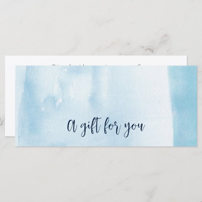 Blue Watercolor Gift Certificate (Front/Back)
