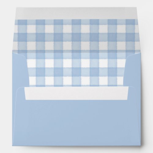Blue Watercolor Gingham Envelope