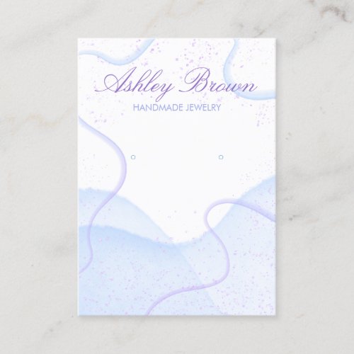 Blue Watercolor Glitter Earring Jewelry Display Business Card