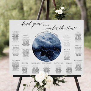Blue Watercolor Globe, Table Seating Chart Sign