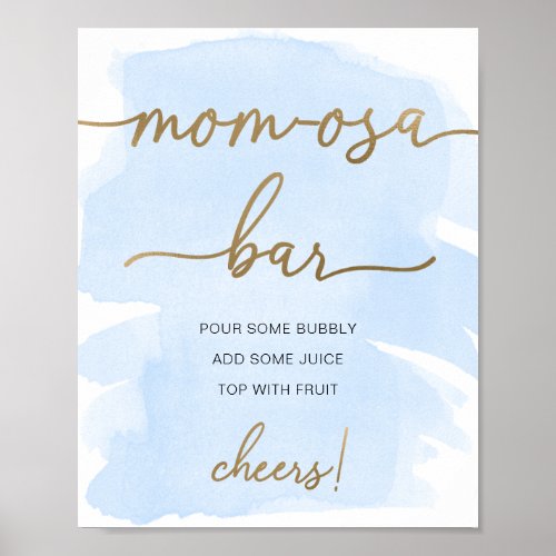 Blue Watercolor Gold Mom_osa Bar Sign