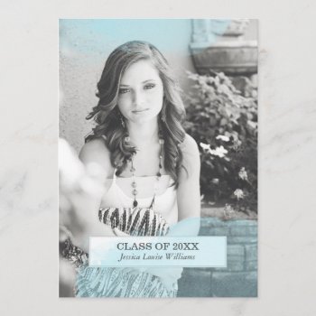 Blue Watercolor Graduation Invitations by fancypaperie at Zazzle