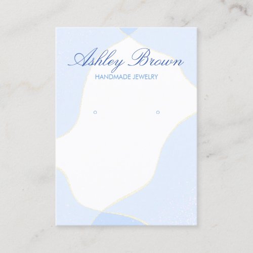 Blue Watercolor Handmade Earring Jewelry Display Business Card