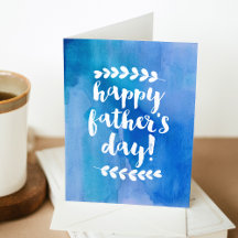 Blue Watercolor Happy Father's Day