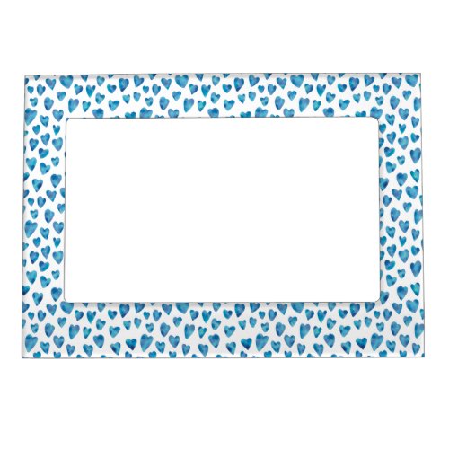 Blue Watercolor Heart Magnetic Frame