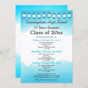 Blue Watercolor High School Class Reunion Template