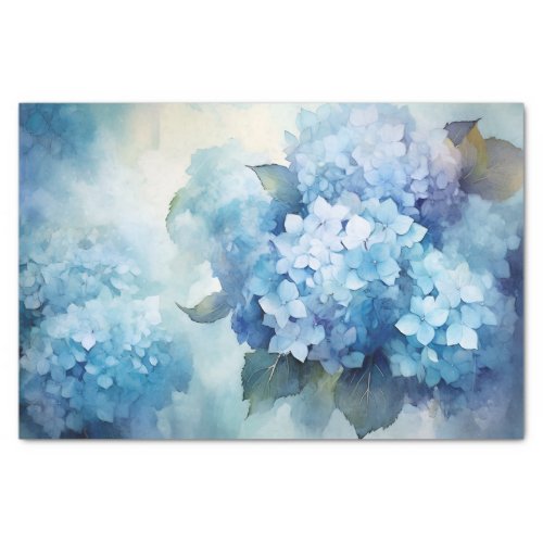 Blue Watercolor Hydrangea Decoupage Tissue Paper