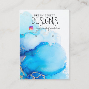 Blue Watercolor Instagram Earring Display Card