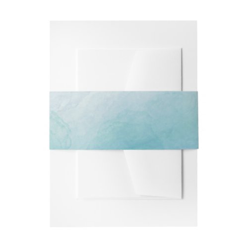 Blue watercolor invitation belly band