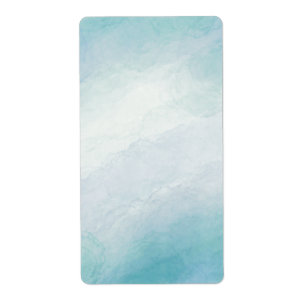 Blue watercolor label