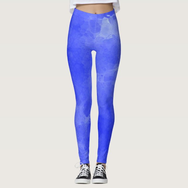 Blue Watercolor Leggings (Front)
