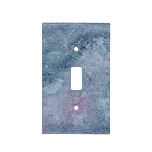 Blue Watercolor Look Light Switch Cover (Front)