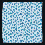 Blue watercolor love heart pattern bandana<br><div class="desc">Watercolour Heart Design on pale blue background.
Other colours available.

Please contact me for customization and special requests.  (c) Zoe Chapman Design</div>