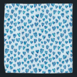 Blue watercolor love heart pattern bandana<br><div class="desc">Watercolour Heart Design on pale blue background.
Other colours available.

Please contact me for customization and special requests.  (c) Zoe Chapman Design</div>
