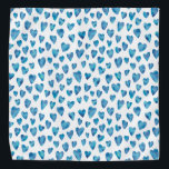 Blue watercolor love heart pattern bandana<br><div class="desc">Blue Heart Bandana</div>