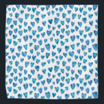 Blue watercolor love heart pattern bandana<br><div class="desc">Blue Heart Bandana</div>