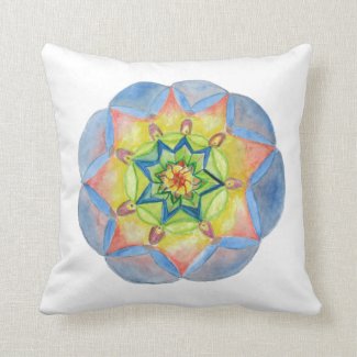 Blue Watercolor Mandala Cushion 41 cm x 41 cm