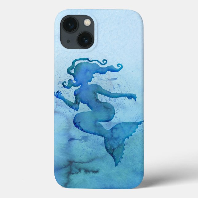 Blue Watercolor Mermaid Case-Mate iPhone Case (Back)