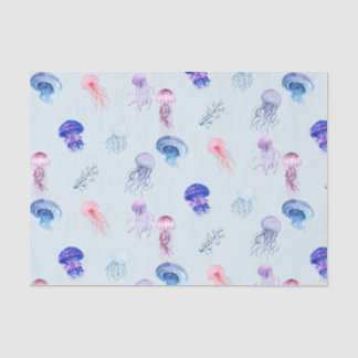 Blue Watercolor Mixed Color Jellyfish Tissue Paper