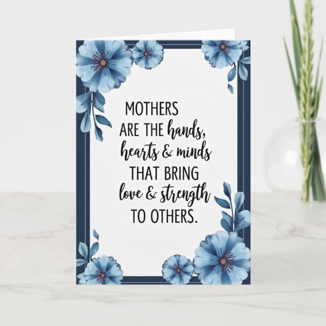 Blue Watercolor Moms Day Card (Front)
