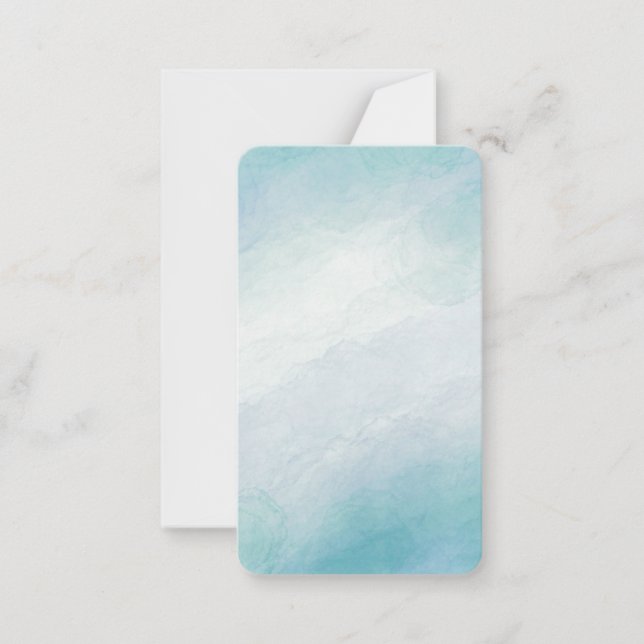 Blue watercolor note card (Front)