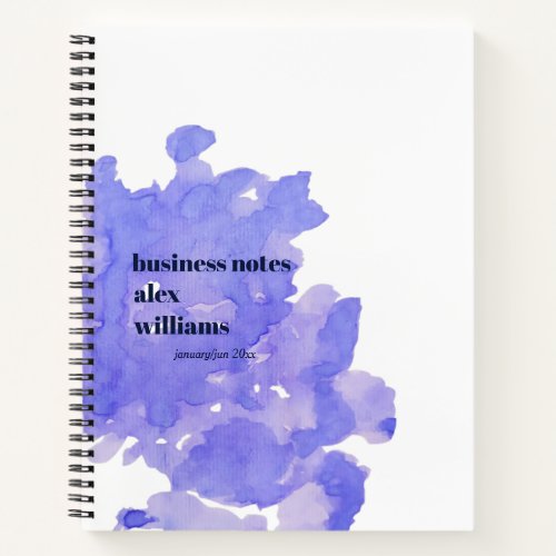 Blue Watercolor Notebook