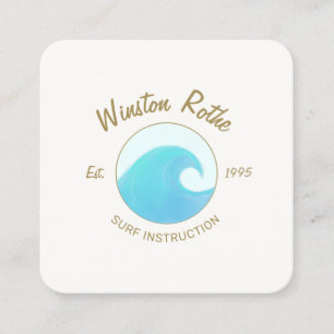 Blue Watercolor Ocean Wave Logo Business Card