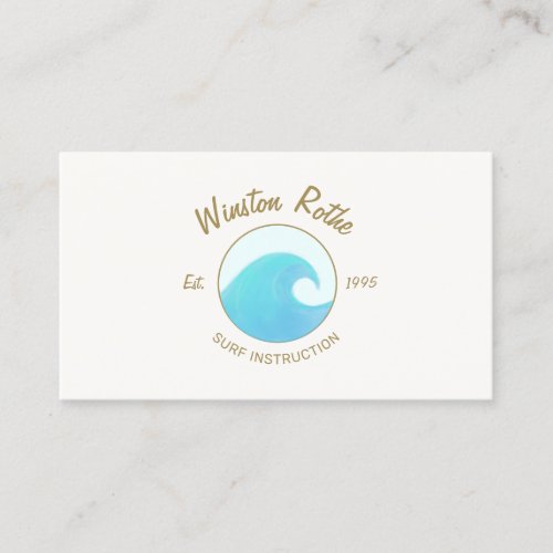 Blue Watercolor Ocean Wave Logo Business Card