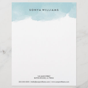 Blue Watercolor Office Letterhead