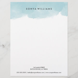 Blue Watercolor Office Letterhead