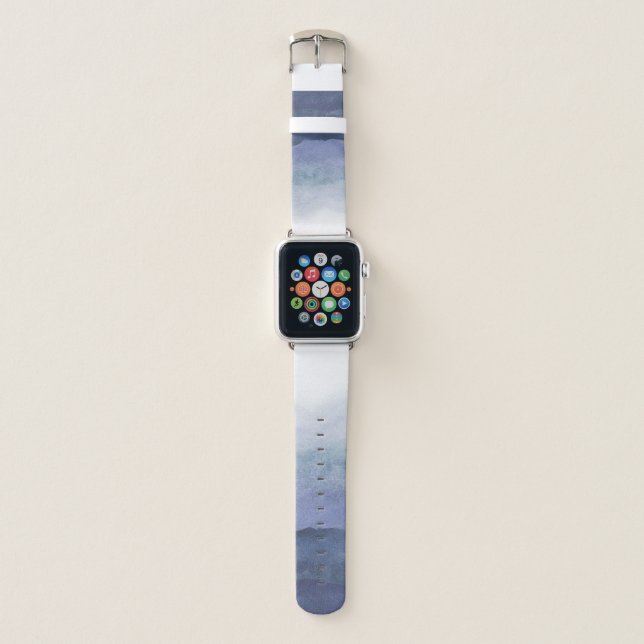 Blue Watercolor Ombre Apple Watch Band (Front)