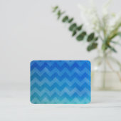 Blue Watercolor Ombre Chevron Business Card (Standing Front)