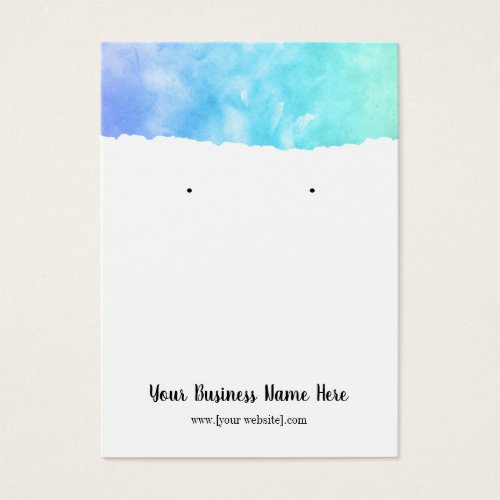 Blue Watercolor Ombre Earring Display Card