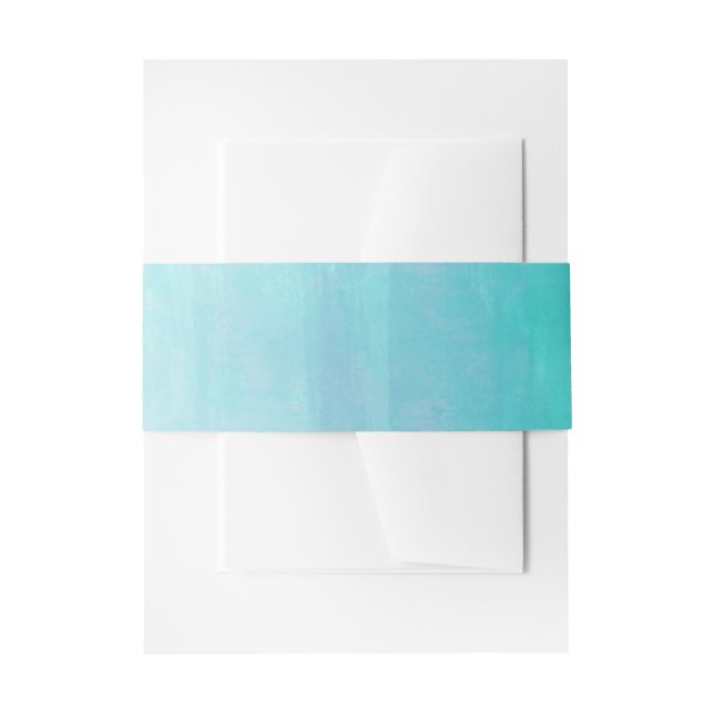 Blue Watercolor Ombre Invitation Belly Band Wraps (Front Example)