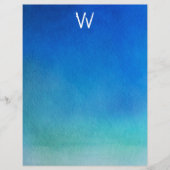 Blue Watercolor Ombre Monogram (Front)