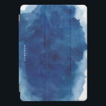Blue Watercolor Paint Splash Personalized iPad Pro Cover<br><div class="desc">Modern and stylish iPad cover featuring blue watercolor background. Customize by adding your name or short phrase.</div>