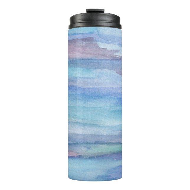 Blue Watercolor Pattern  Thermal Tumbler (Front)