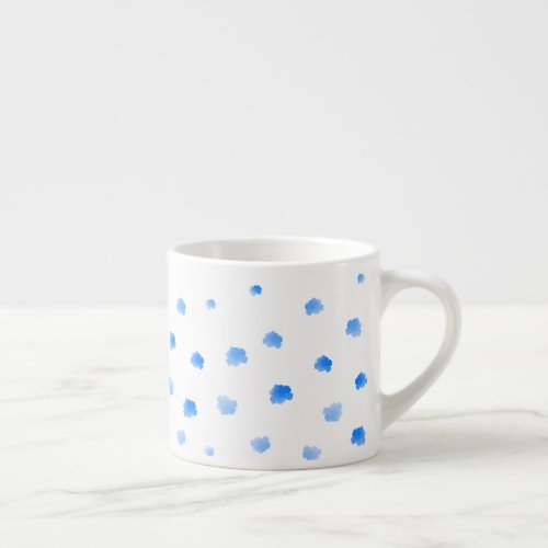 Blue Watercolor Petals Espresso Cup