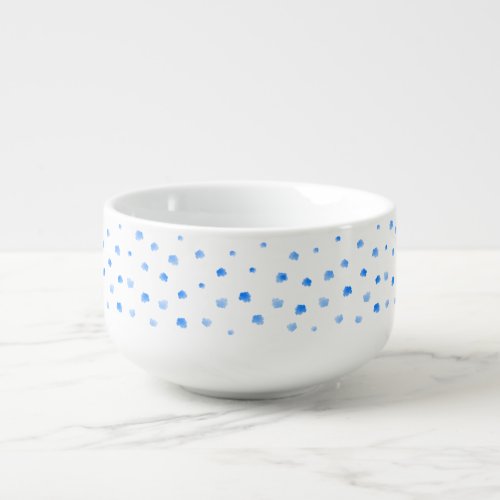 Blue Watercolor Petals Soup Mug