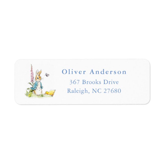 Blue Watercolor Peter Rabbit boy  Label (Front)