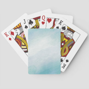 Blue watercolor poker cards