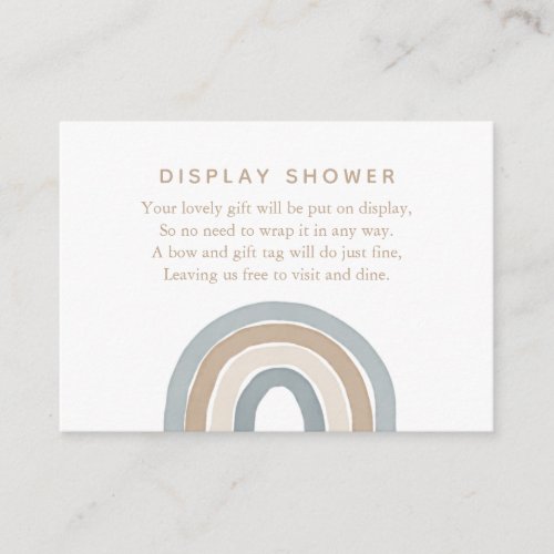 Blue Watercolor Rainbow Boy Display Shower Enclosu Enclosure Card