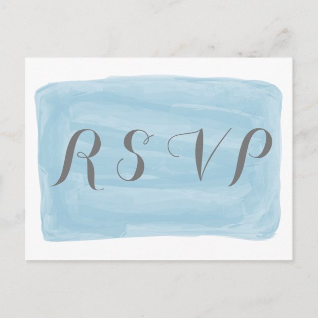 Blue Watercolor Response Postcard (Front)