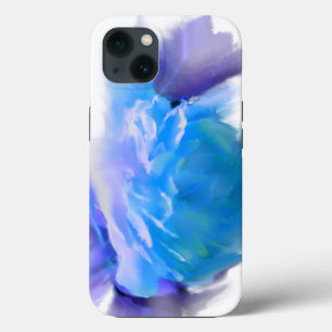 Blue watercolor roses blue flower blue floral iPhone 13 case