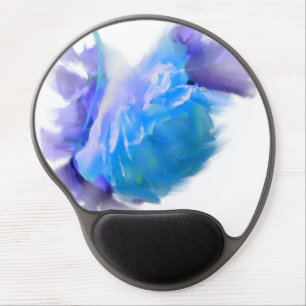 Blue watercolor roses blue flower blue floral gel mouse pad